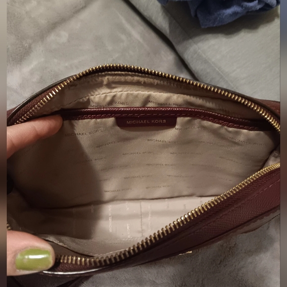 MK Burgundy Saffiano Leather Crossbody - Picture 12 of 12